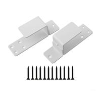 CWOQOCW Staffe di sicurezza per porte in metallo a forma di U, progettate per barre in legno 2 x 4 per proteggere casa, garage e cantina da intrusi, con finitura antiruggine (bianco)