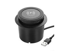 CWOQOCW Stazione di ricarica wireless 3 in 1 con presa USB pop-up, hub di ricarica rapida per telefono, orologio, auricolari, ufficio, casa, comodino, (nero)