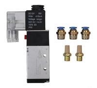 CWOQOCW Valvola pneumatica del solenoide di CC 4V210-08, corpo pneumatico della lega di alluminio di posizione del porto 2 dell'elettrovalvola a solenoide 12V 5 con il connettore di BSPT G1/4