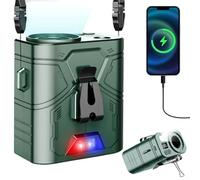 CWOQOCW Ventola di raffreddamento a mani libere, ricaricabile, 10000 mAh, alimentata a batteria, 5 velocità regolabili, con luce LED, per lavoro all'aperto, campeggio, colore verde
