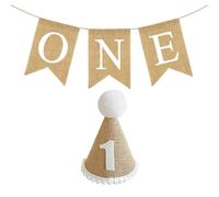 CWPFVQA 1 Bandiera di Compleanno E 1 Cappello di Compleanno, Copricapo per Festa di Compleanno, Accessori per Abiti da Festa, Decorazioni per Scene di Feste, Accessori per Foto di Feste