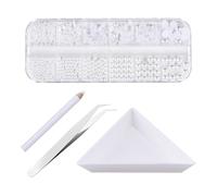 CWPFVQA 1 Scatola di Nail Art con Perle, 3 Strumenti per L'Applicazione di Nail Art con Perle, Accessori Tridimensionali per Nail Art con Perle, Adatti per Il Fai da Te E La Nail Art Professionale
