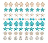 CWPFVQA 1 Tartaruga, 1 Stella Marina, 1 Stella A Cinque Punte, 1 Perline di Pino, 1 Confezione di Gusci di Tartaruga, Conchiglie per Dipingere, Perline per Bracciale, Kit Ricamo Perline