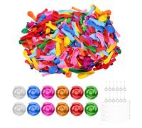 CWPFVQA 100 Palloncini Multicolore da 10 Pollici, 12 Nastri A Spirale, Decorazioni Per Compleanni, Feste, Matrimoni, Unisex