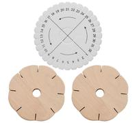 CWPFVQA 2 Intrecciatori per Corda in Legno, 1 Intrecciatore per Corda con Posizione Carta, Disco per Intrecciare Corda Annodata, Disco per Intrecciare Corda in Legno Fatto A Mano per Fai da Te