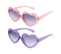 CWPFVQA 2 Paia Di Occhiali Da Sole Per Bambini, Occhiali Da Sole A Forma Di Cuore, Occhiali Da Sole Decorativi Floreali, Occhiali Da Sole Da Esterno, Occhiali Per Protezione Solare