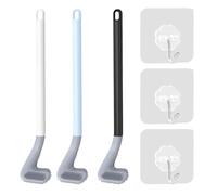 CWPFVQA 3 Spazzole per WC E 6 Ganci Trasparenti, Spazzola per WC con Manico Lungo, Spazzola per WC in Silicone, Spazzola per La Pulizia del WC, Spazzola per La Pulizia delle Fessure, Accessori per WC