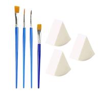CWPFVQA 3 Spugne per Trucco, 4 Pennelli per Pittura, Spugna Triangolare per Pittura Viso, Spugna per Trucco, Pennello per Pittura Viso, Set Pennelli per Pittura Corpo, Set Pittura Artistica