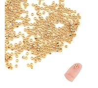CWPFVQA 300 Perline Rotonde, Grandi Perline Perforate, Perline Dorate Lucide, Perline Distanziatrici per Bracciale, Perline di Posizionamento in Metallo, Accessori di Gioielli Fai da Te