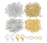 CWPFVQA 400 Fermagli per Aragosta Elettrolitici, 400 Mini Fibbie A Catena, Fibbie A Maglie di Gioielli, Mini Fibbie Aperte, Fibbie per Collane, Fibbie per Creazione di Gioielli Fai da Te