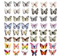 CWPFVQA 48 Adesivi A Farfalla, Decorazione A Farfalla, Farfalle 3D sul Muro, Decorazione Interna Estiva, Adesivo Decorativo per Finestra