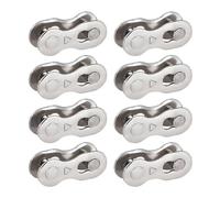 CWPFVQA 8 Paia di Fibbie Magiche per Catena da Mountain Bike, Catena Rapida Argento per Bici da Strada, Catena di velocità per Bicicletta, Fibbia A Catena A Sgancio Rapido, 8 velocità