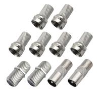 CWPFVQA Adattatore per Cavo Coassiale da 10 Pezzi Connettore F Autoserrante Connettore per Cavo Coassiale Connettore per Cavo Satellitare Connettore F per TV Via Cavo