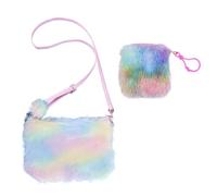 CWPFVQA Borsa a Tracolla Arcobaleno in Peluche per Bambini, Ragazze e Adolescenti