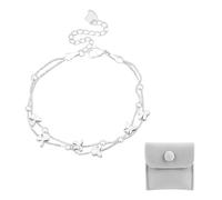 CWPFVQA Bracciale A Farfalla da 1 Pezzo E Borsa per Gioielli da 1 Pezzo, Braccialetto A Doppio Strato, Braccialetto Regolabile, Elegante Braccialetto A Farfalla, Braccialetto da Donna