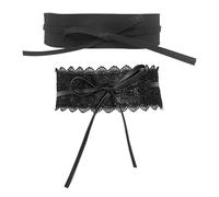 CWPFVQA Cinture Da Donna Larghe 2 Pezzi, Cinture In Tessuto Da Donna, Cinture Con Fiocco In Pelle, Cinture Da Donna Larghe, Adatte Per Gli Spostamenti Quotidiani E Per Travestirsi