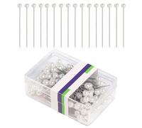 CWPFVQA Confezione da 100 Aghi con Testa per Perline, Aghi per Trapuntatura Dritti con Testa A Sfera, Aghi per Posizionamento Abbigliamento, Artigianato Decorativo