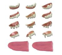 CWPFVQA Confezione da 12 Denti da Vampiro con 2 Lingue Artificiali, Accessori per Costumi da Vampiro, Oggetti di Scena Magici, Adatti per Halloween, Feste A Tema E Spettacoli di Magia