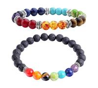 CWPFVQA Confezione da 2 Braccialetti di Perline Colorati, Braccialetti di Perline da Donna, Braccialetti Elastici, Braccialetti di Cristallo da Donna, Braccialetti in Stile Bohémien