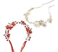 CWPFVQA Confezione da 2 Ghirlande di Fiori in Stile Coreano, Ghirlanda di Fiori per Capelli, Ghirlanda di Fiori per Capelli per Bambini, Fascia per Vestito, Ghirlanda di Fiori per Sposa