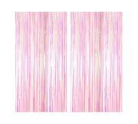 CWPFVQA Confezione da 2 Nappe in Lamina Arcobaleno, Nappe in Lamina Colorata, Decorazioni per Tende in Lamina Arcobaleno, Decorazioni con Nappe Rosa, Adatte per Compleanni, Feste, Balli Studenteschi