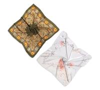 CWPFVQA Confezione da 2 Sciarpe Quadrate Grandi da Donna, Sciarpe Floreali, Foulard Classico Versatile, Sciarpa al Collo, Sciarpa Elegante, Accessori di Abbigliamento