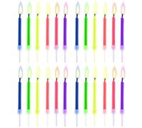 CWPFVQA Confezione da 24 Candeline Colorate A Fiamma, Candeline per Decorazione Torte, Candeline di Compleanno, Accessori per Torte, Candeline Creative per Torte