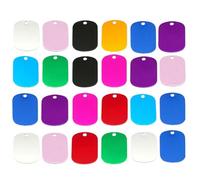 CWPFVQA Confezione da 24 Targhette Vuote, Targhette Rettangolari in Alluminio, Targhette Incise al Laser, Targhette per Cani Vuote, Portachiavi in Metallo, Pendenti per Collana (Colori Casuali)