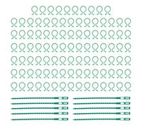 CWPFVQA Fibbie per Piante da 100 Pezzi, con Cinghie per Piante da 10 Pezzi, Fibbie per Fissaggio Piante, Anelli di Supporto per Viti, Graffette per Piante da Giardino, Attrezzi da Giardino