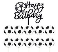 CWPFVQA Inserto Decorativo per Torta di Compleanno da 1 Pezzo E Inserto Decorativo per Calcio da 10 Pezzi, Decorazione per Elementi Calcistici, Decorazione Creativa per Torte, Articoli per Feste