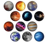 CWPFVQA Magneti Planetari da 24 Pezzi, 12 Stili, Decorazioni Creative per La Casa, Modelli Planetari Interessanti, Serie Planetarie, Magneti Belli E Pratici