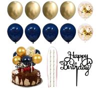 CWPFVQA Palloncini da 10 Pezzi E Inserto per Torta da 1 Pezzo, Dotato di 2 Cannucce E 1 Nastro da 1 Pezzo, Decorazioni per Torte per Bambini, Inserti Creativi per Decorazioni per Torte