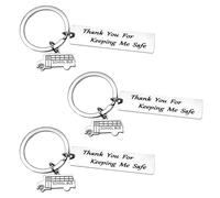 CWPFVQA Portachiavi Per Scuolabus, 3 Pezzi, Acciaio Inossidabile, Regali Per Autisti Di Autobus, Portachiavi Creativi, Pendenti Per Zaino, Argento Metallico