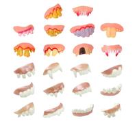 CWPFVQA Protesi da Vampiro da 12 Pezzi con Dentiere Divertenti da 10 Pezzi, Denti Divertenti, Denti da Vampiro di Halloween, Denti da Scherzo per Adulti, Adatti per Halloween, Feste A Tema