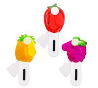 CWPFVQA Set di 3 ventilatori manuali, ventilatore manuale a forma di frutta, piccolo ventilatore manuale portatile per bambini (colori casuali)