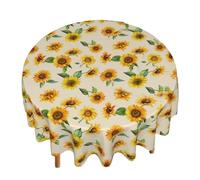 CWPFVQA Tovaglia Girasole 1 Pezzo, Tovaglia Rotonda Floreale, Tovaglia con Motivo Stampato, Tovaglia Decorativa per Tavolo da Pranzo, Accessori per Tavolini