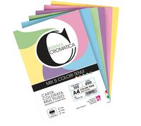 CWR - 12308-100 - Risma carta Cromatica - A4 - 200 gr - colori assortiti tenui - 100 fogli - CWR - 103103 - Conf. da 1 Pz. - 12308-100