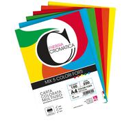 CWR - 12310-100 - Risma carta Cromatica - A4 - 200 gr - colori assortiti forti - 100 fogli - CWR - 103104 - Conf. da 1 Pz. - 12310-100
