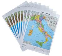 CWR Cartina geografica Italia fisica e politica, formato A4, confezione da 10