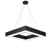 CWVYKNP Lampada A Sospensione LED Quadrata Moderna Nera Per Ufficio Lampada A Sospensione Industriale Da Soffitto Per Soggiorno, Camera Da Letto, Sala Da Pranzo, Isola Cucina, Bianco Freddo Con