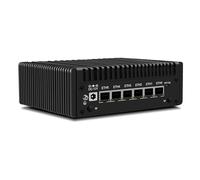 CWWK Mini PC Alder Lake N97 Firewall Appliance, OPNsense Mini Computer with 6 Port i226-V 2.5GbE LAN, F5 Fanless Micro PC DDR5 8GB RAM 128GB NVMe SSD, USB Type-C, 3-Display