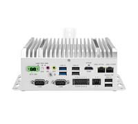 CWWK Mini PC Fanless, Industrial Mini Computer, J6412 CPU, 2 x COM RS232/RS485/RS422, PC Embedded Micro su Binario DIN, 2 x Gigabit LAN, 8GB RAM 256GB SSD, GPIO, SIM, 9-36V