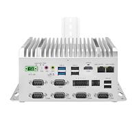CWWK Mini PC Fanless, Industrial Mini Computer, J6412 CPU, 6 x COM RS232/RS485/RS422, PC Embedded Micro su Binario DIN, 2 x Gigabit LAN, GPIO, SIM, 9-36V, 8GB RAM 256GB SSD