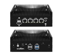 CWWK Mini PC Fanless Ryzen 5 5500U Firewall Appliance, 4 x i226-V 2.5GbE LAN OPNsense Mini Computer, F16 Micro PC 8GB RAM 256GB SSD, 2-NVMe, USB-C, 3-Display, MicroSD, M.2 E-key