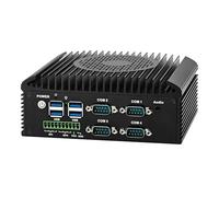 CWWK Mini PC Industriale, Mini PC Core i5 1235U, 4 x COM RS232/RS485, 2 × LAN Gigabit, C12D Micro Embedded PC, 8GB RAM 256GB NVMe SSD, SIM, HD, VGA, WiFi/BT, GPIO