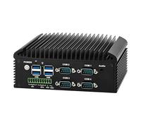 CWWK Mini PC Senza Ventola, Mini PC Industriale Core i5 8250U, 4 x COM RS232/RS485, 2 × LAN Gigabit, C67D Micro Embedded PC, Senza RAM/SSD/SO, SIM, NVMe, HD, VGA, WiFi/BT, GPIO