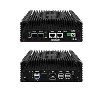 CWWK N355 Mini PC Firewall Appliance, 2 x 10GbE SFP+ Mini Computer with 2 x i226-V 2.5GbE LAN, S2 OPNsense Micro PC Barebone DDR5 NO RAM/SSD/OS, USB-C, TF, Dual 4K Display, AES-NI