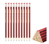 CWWYQ Set di 10 matite esagonali in legno di grafite 2B con gomma, penne per la scuola, matite temperate per bambini, insegnanti, scrittura grafica, set di matite in legno rosso e nero