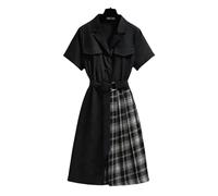 CWXKGL Vestito Donna Elegante Taglie Taglie Forti da Donna Intagliatura Intagliatura Abito in Vita Busto Abito Asimmetrico Nero-Nero-6Xl