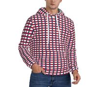 CWYHDUDOH North Carolina State Flag Print Uomini Con Cappuccio Per Inverno Autunno Primavera Abbigliamento Casual Caldo Leggero Felpa Con Cappuccio, Nero , M